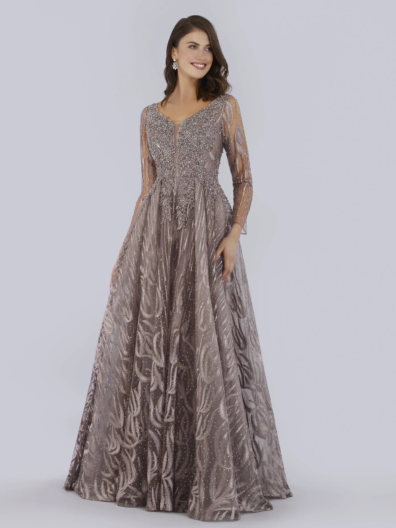Instant Discount LARA 29754 Dress - EMBELLISHED LONG SLEEVES BALL GOWN