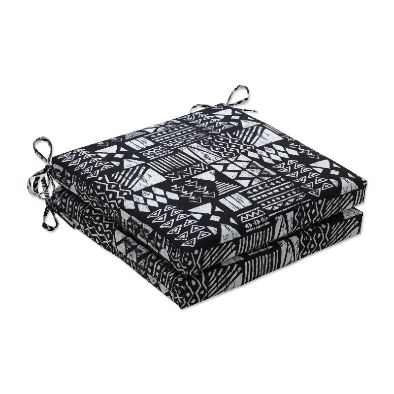 Take Advantage Pillow Perfect Outdoor | Indoor Geo Block Black Squared Corners Seat Cushion (Set of 2) 20 X 20 X 3 Take Advantage Pillow Perfect Outdoor | Indoor Geo Block Black Squared Corners Seat Cushion (Set of 2) 20 X 20 X 3