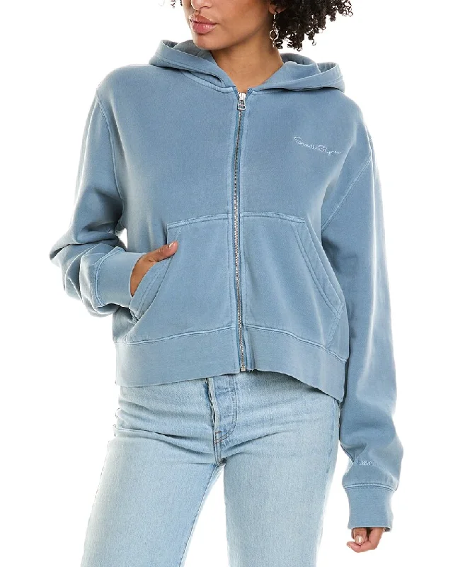 Daily Deals Samii Ryan Denim Wash Zip Up Hoodie