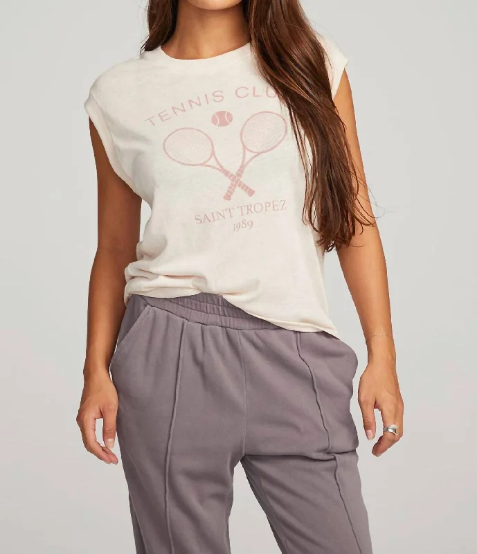 Final Markdown Tennis Club Tee In Pink/champagne
