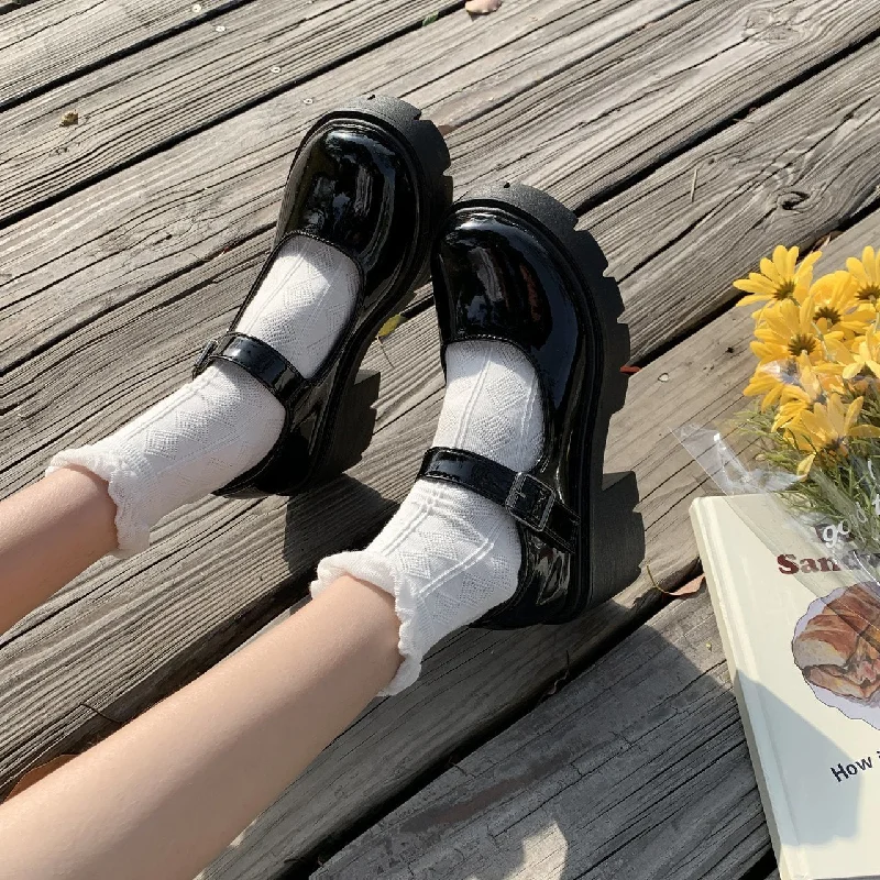 Joskka Lolita Shoes Women Japanese Mary Jane Shoes Women Vintage Girls Students JK Uniform High Heel Platform Shoes Cosplay Plus Size43