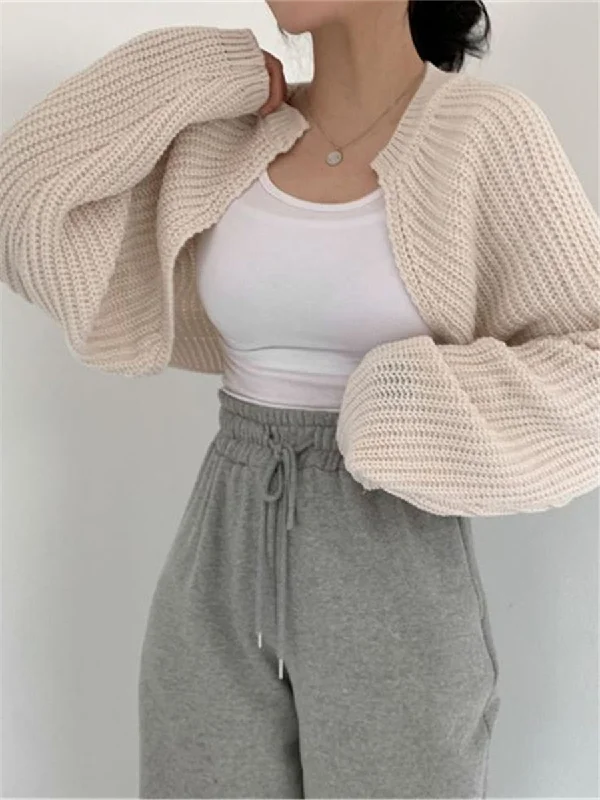 Awakecrm Joskka New  Short Cardigans Knitted Chic Korean Fashion Poncho Women Summer Elegant Vintage Minimalist Lady Tops Fall Outfits