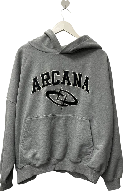 Arcana Grey Varsity Hoodie UK M