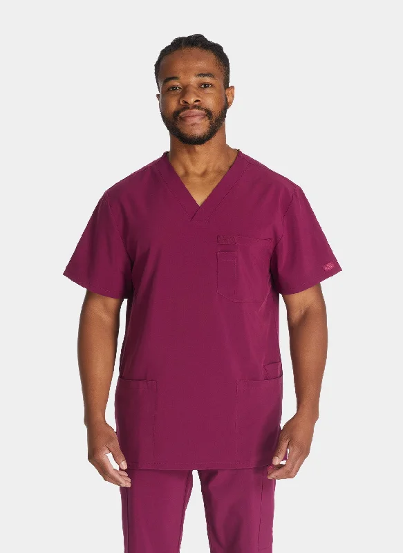 Dickies EDS Essentials Men's V-Neck Scrub Top DKE645 - Wine