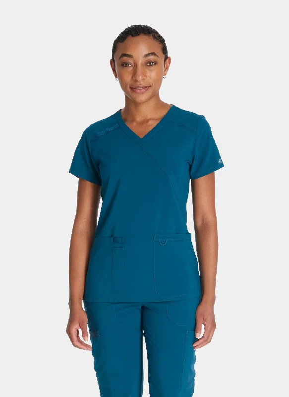 Dickies EDS Essentials Women's Mock Wrap Scrub Top DKE625 - Caribbean