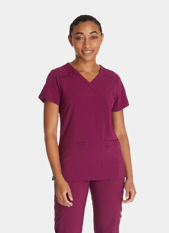 Dickies EDS Essentials Women's Mock Wrap Scrub Top DKE625 - Wine