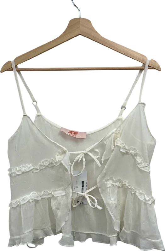 Hiccup White Ruffle Camisole Top UK 8