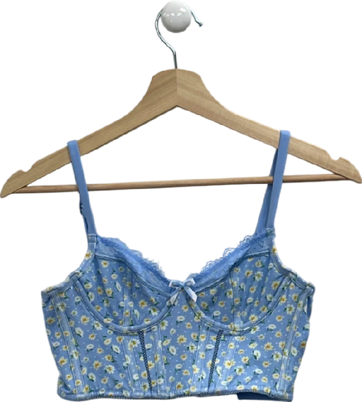 Lounge Blue Floral Sweet Lounge Bra UK 32A