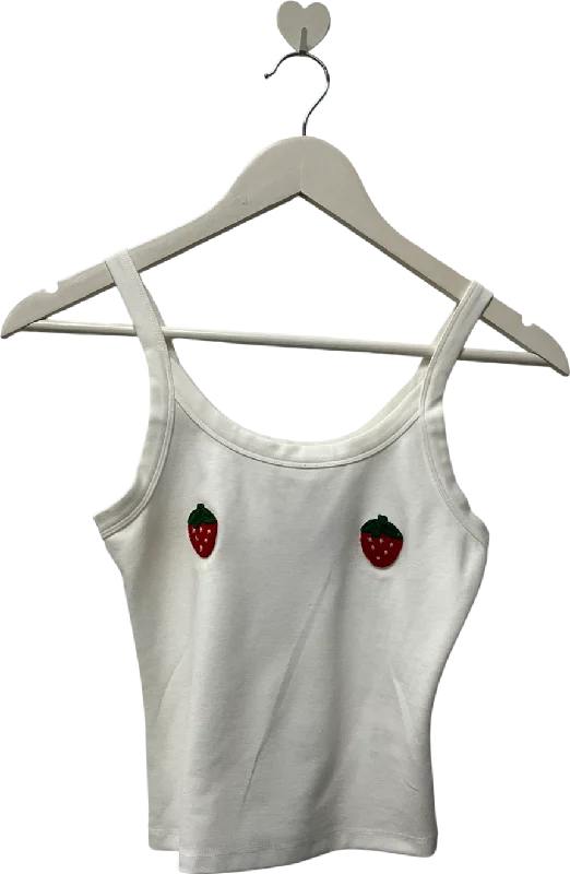 Lovers and Friends White Strawberry Tank Top UK XS