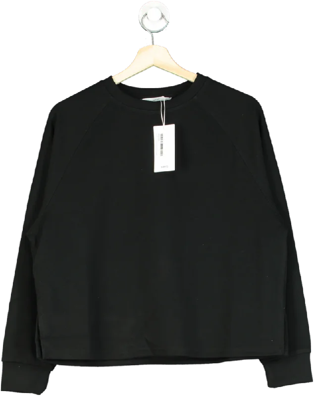 MANGO Black Decorative Stitching Sweatshirt UK XS