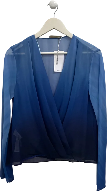 MANGO Blue Cielo Ombré Blouse UK M