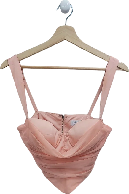 Oh Polly Pink Draped Corset Top UK 8