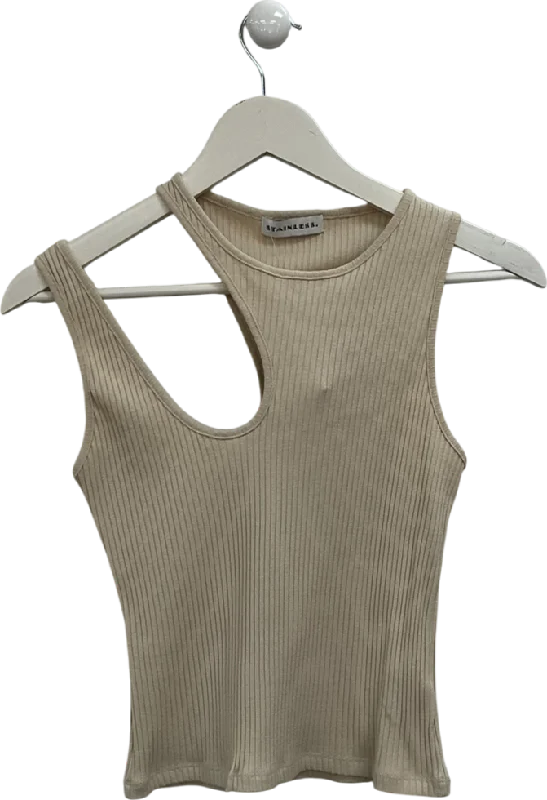 Stainless Beige Asymmetric Top UK S