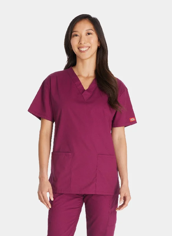 Dickies EDS Signature V-Neck Scrub Top DKE86706 - Wine