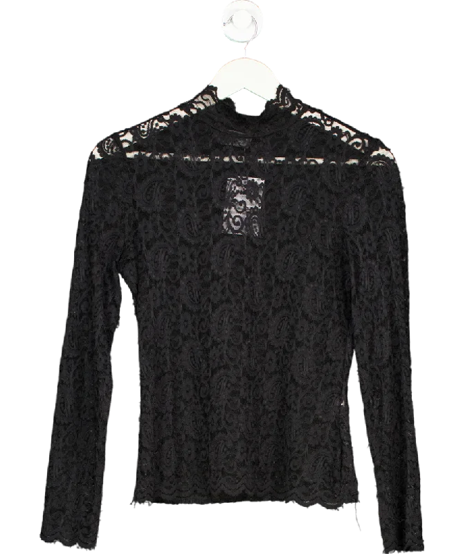 Y London Lace Top In Black No Size