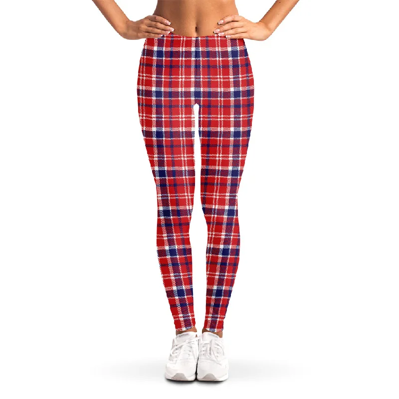 4th of July American Plaid Print Women's Leggings