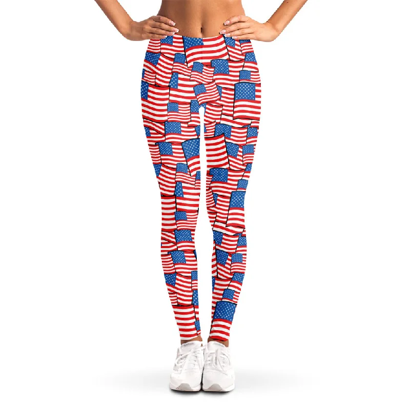 4th of July USA Flag Pattern Print Women's Leggings