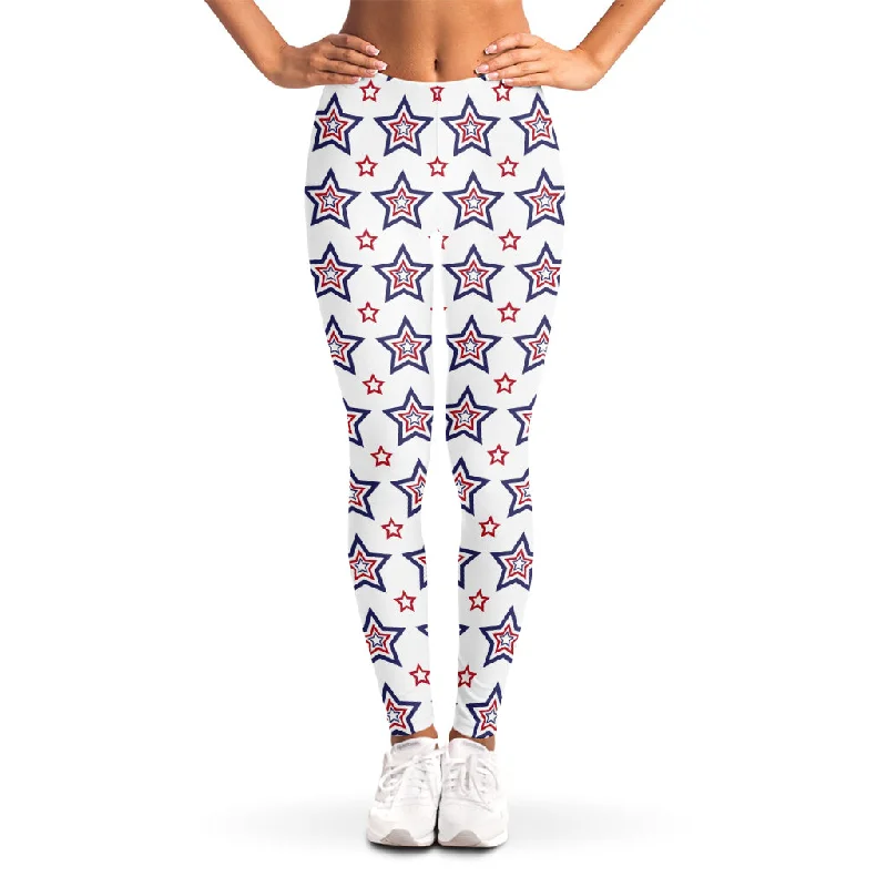 4th of July USA Star Pattern Print Women's Leggings