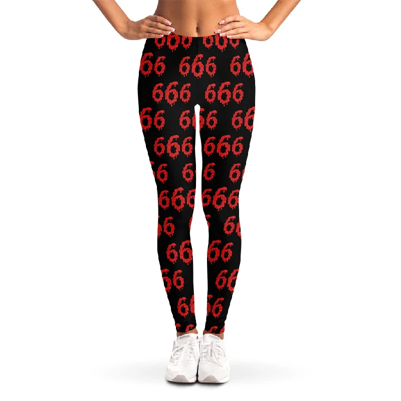 666 Satan Pattern Print Women's Leggings