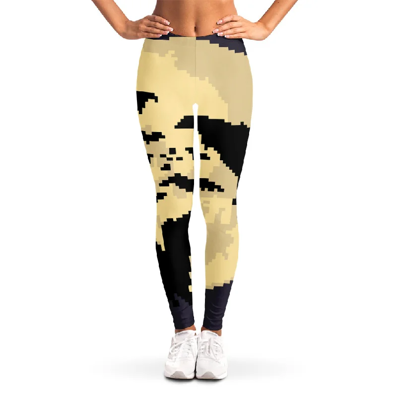 8-Bit Pixel Halloween Bat Print Women's Leggings