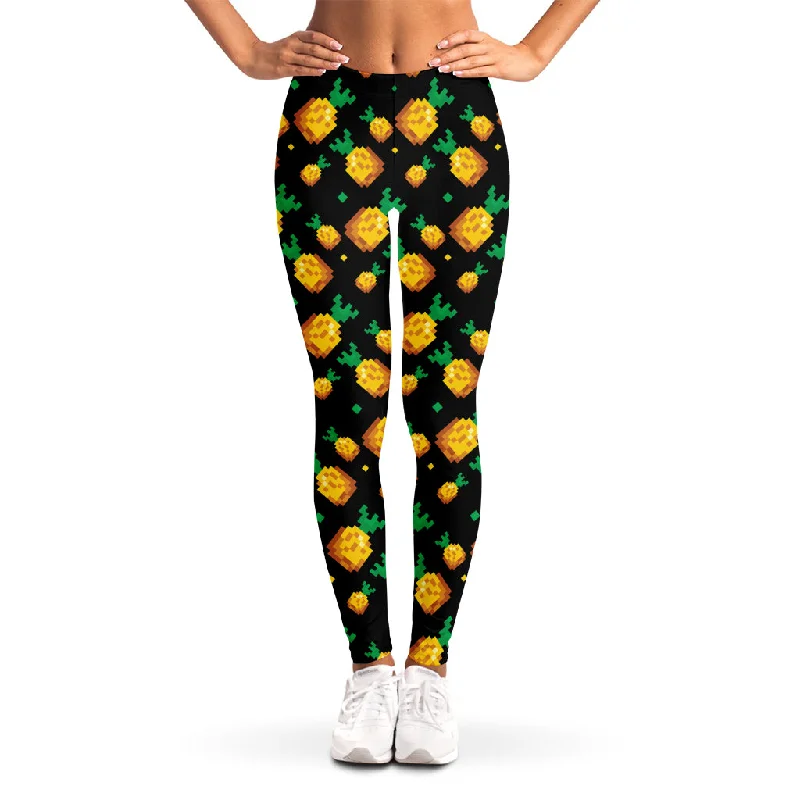 8-Bit Pixel Pineapple Print Women's Leggings