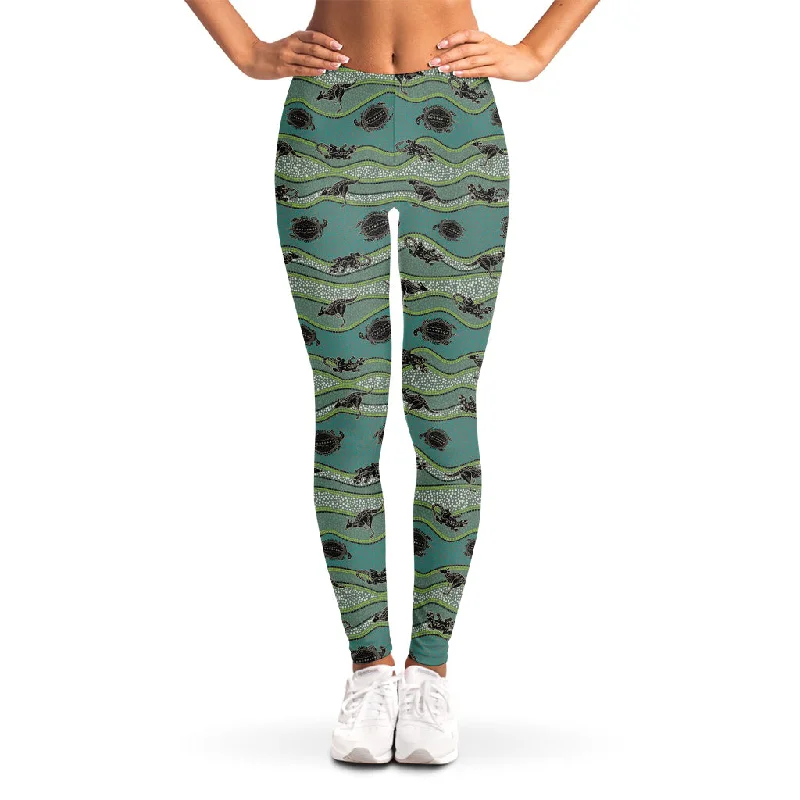 Aboriginal Animals Pattern Print Women's Leggings