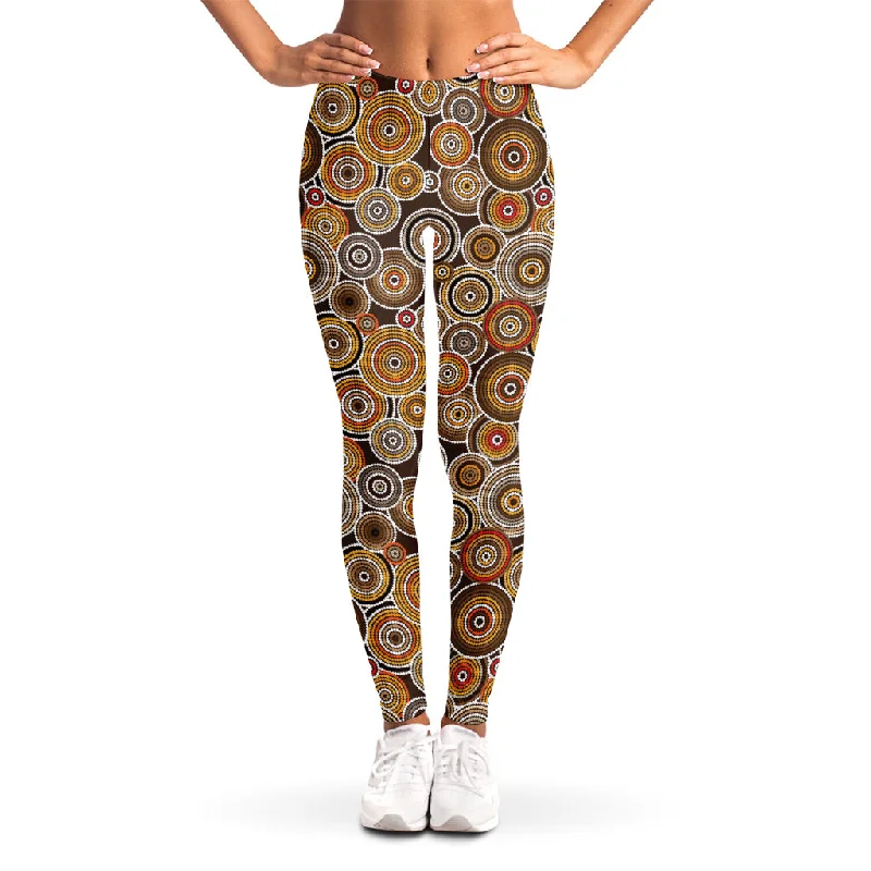 Aboriginal Art Dot Pattern Print Women's Leggings