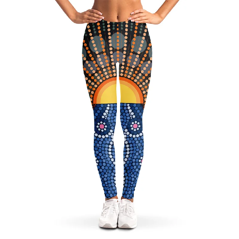 Aboriginal Indigenous Sunset Art Print Women's Leggings