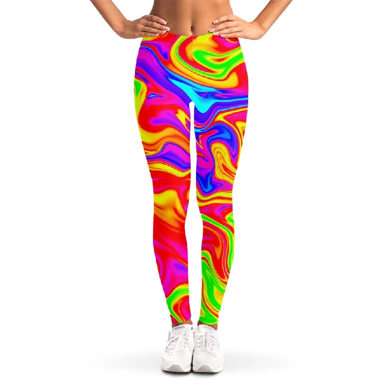 Abstract Colorful Liquid Trippy Print Women's Leggings