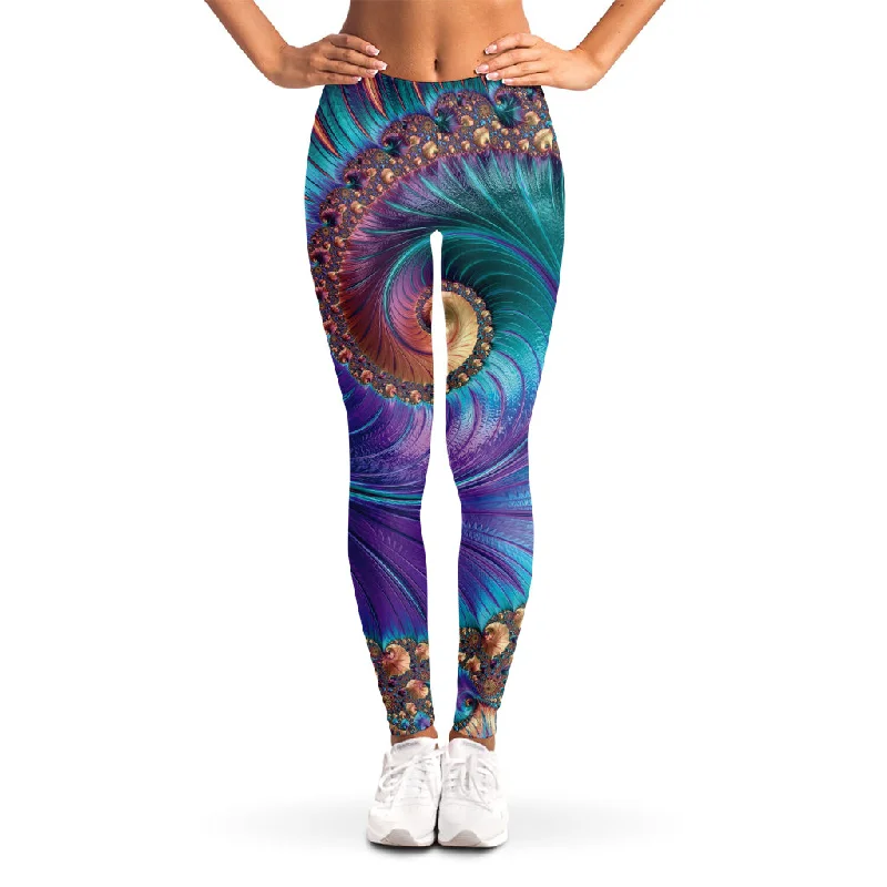 Abstract Fractal Print Women's Leggings