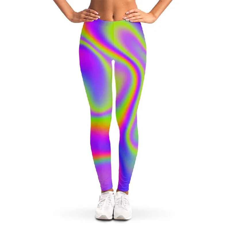 Abstract Holographic Trippy Print Women's Leggings