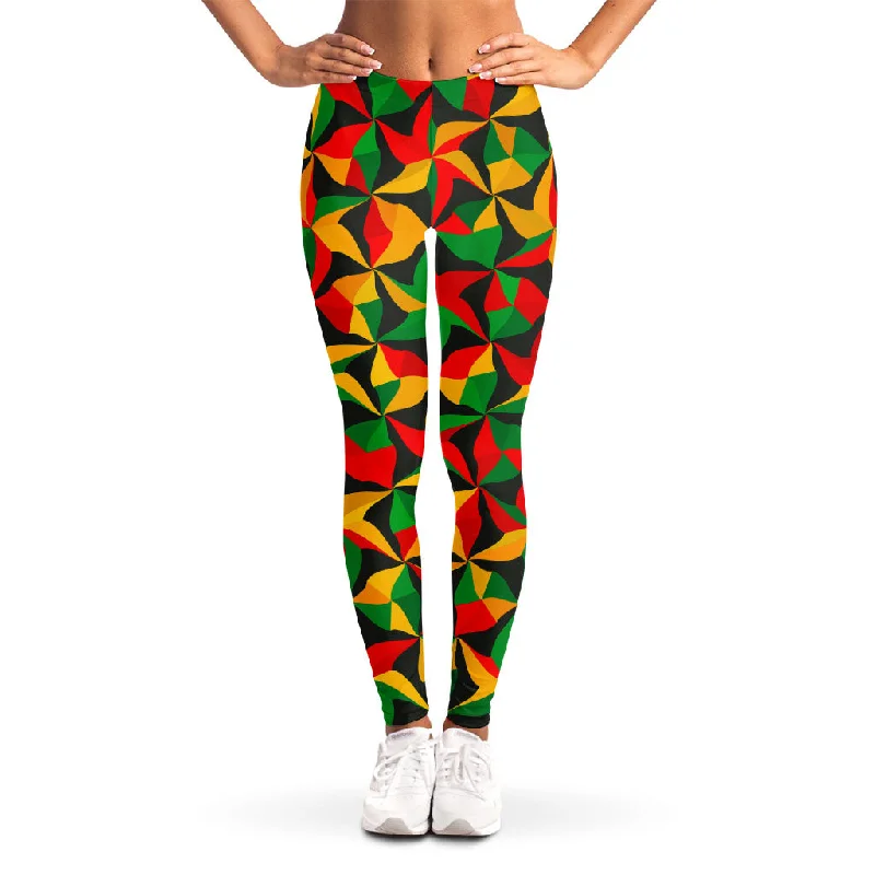 Abstract Reggae Pattern Print Women's Leggings