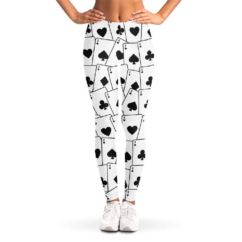 Ace Playing Cards Pattern Print Women's Leggings