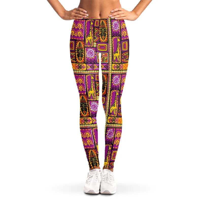 African Ethnic Tribal Inspired Print Women's Leggings