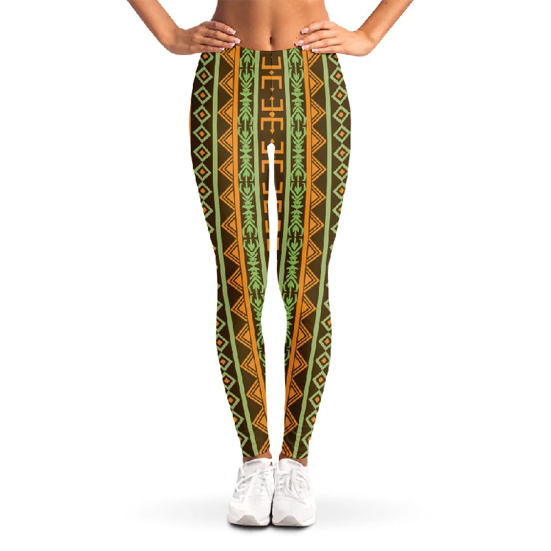 African Tribal Inspired Pattern Print Women's Leggings