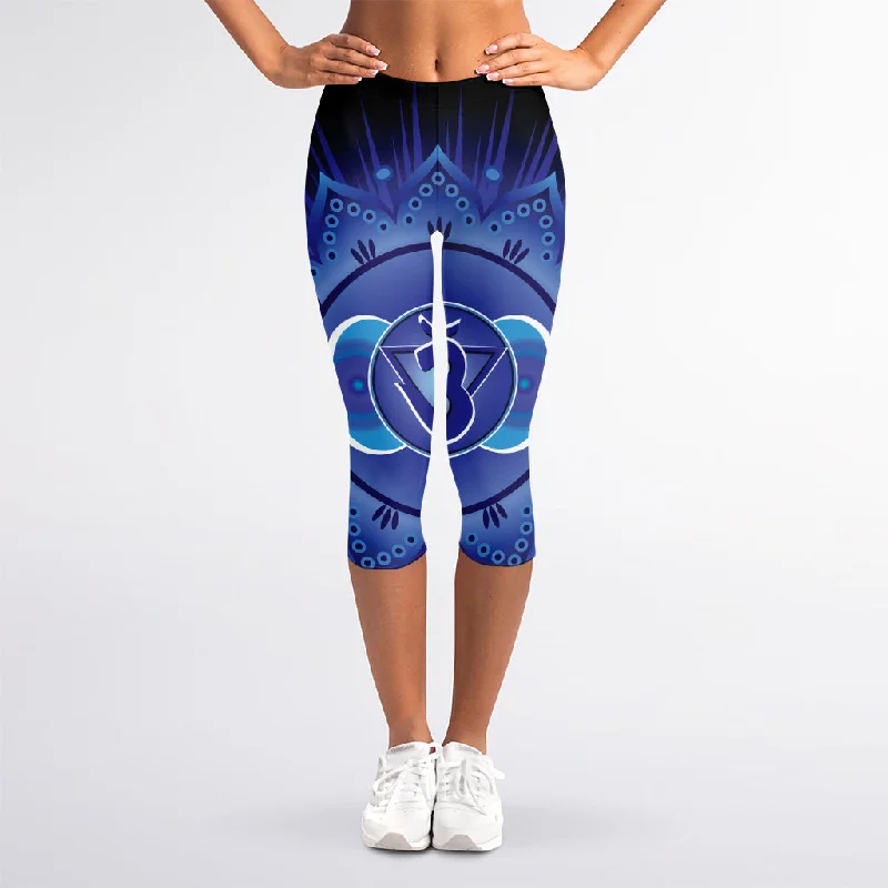 Ajna Chakra Mandala Print Women's Capri Leggings