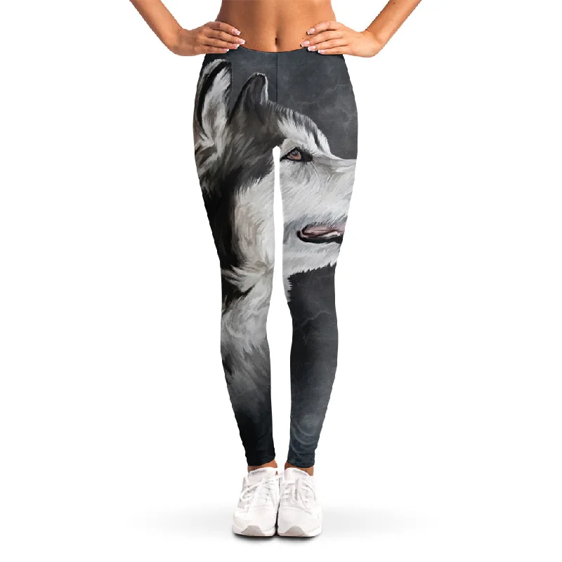 Alaskan Malamute Painting Print Women's Leggings