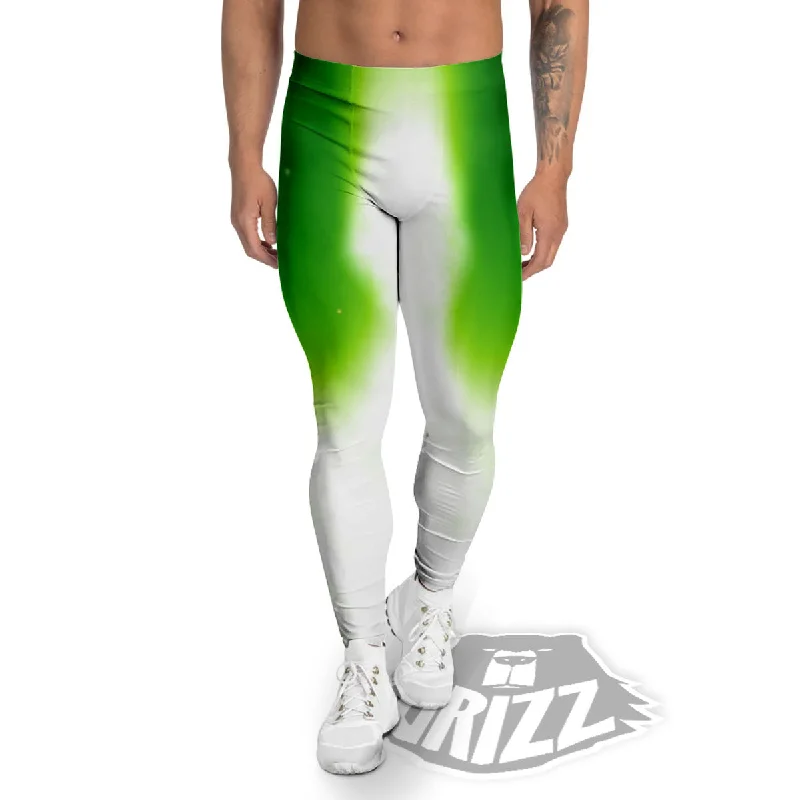 Alien Light Green Print Men's Leggings