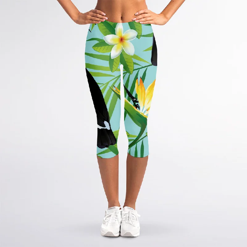 Aloha Keel-Billed Toucan Print Women's Capri Leggings