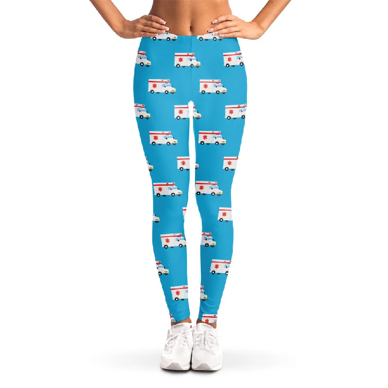 Ambulance Paramedic Car Pattern Print Women's Leggings