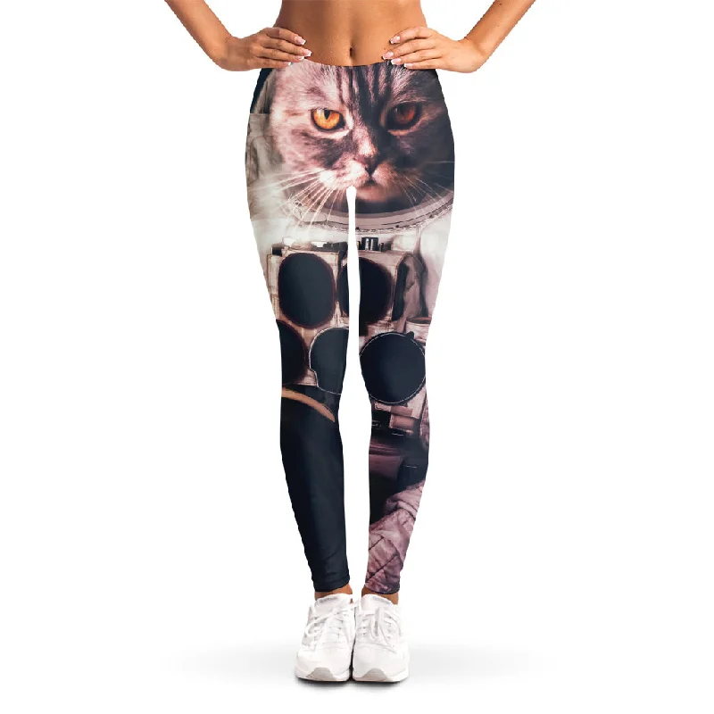 American Astronaut Cat Print Women's Leggings