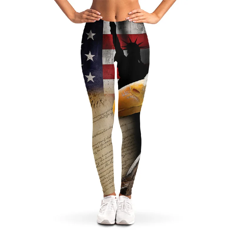 American Dream Of Liberty Print Women's Leggings