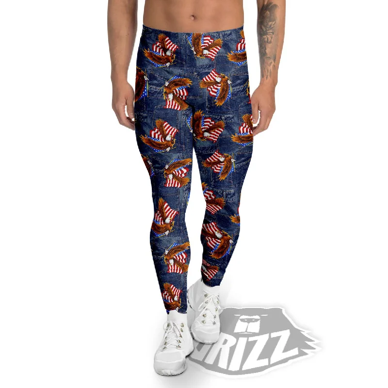 American Eagle Denim Print Pattern Men's Leggings