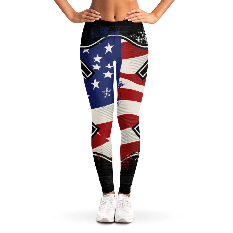 American Firefighter Emblem Print Women's Leggings