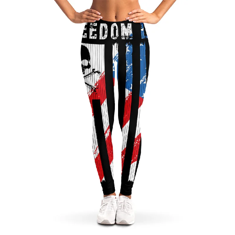 American Flag Freedom Life Print Women's Leggings