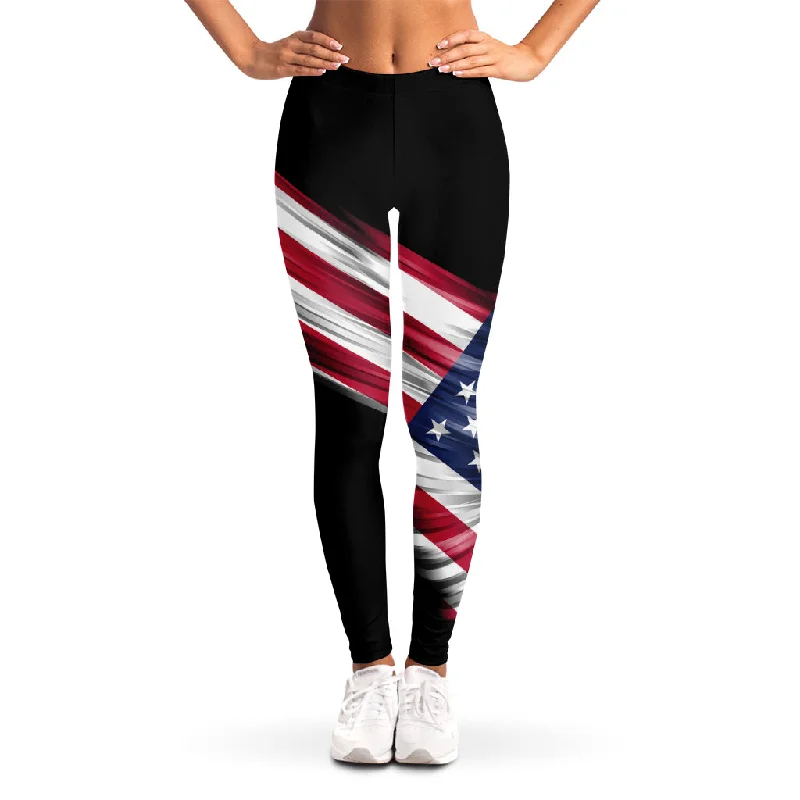 American Flag Wing Print Women's Leggings