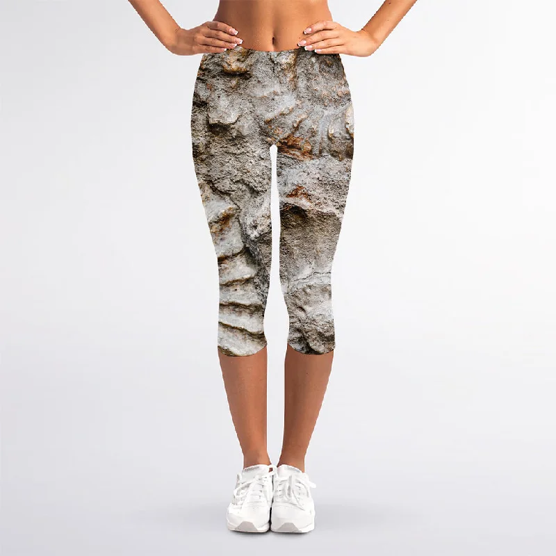 Ammonoidea Fossil Print Women's Capri Leggings