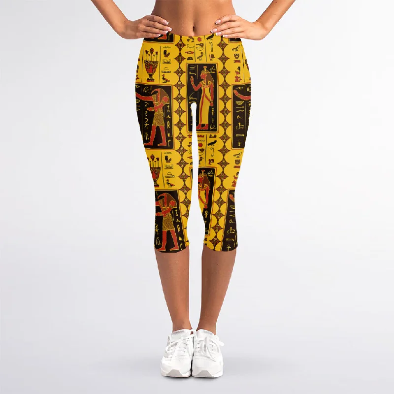 Ancient Egypt Pattern Print Women's Capri Leggings