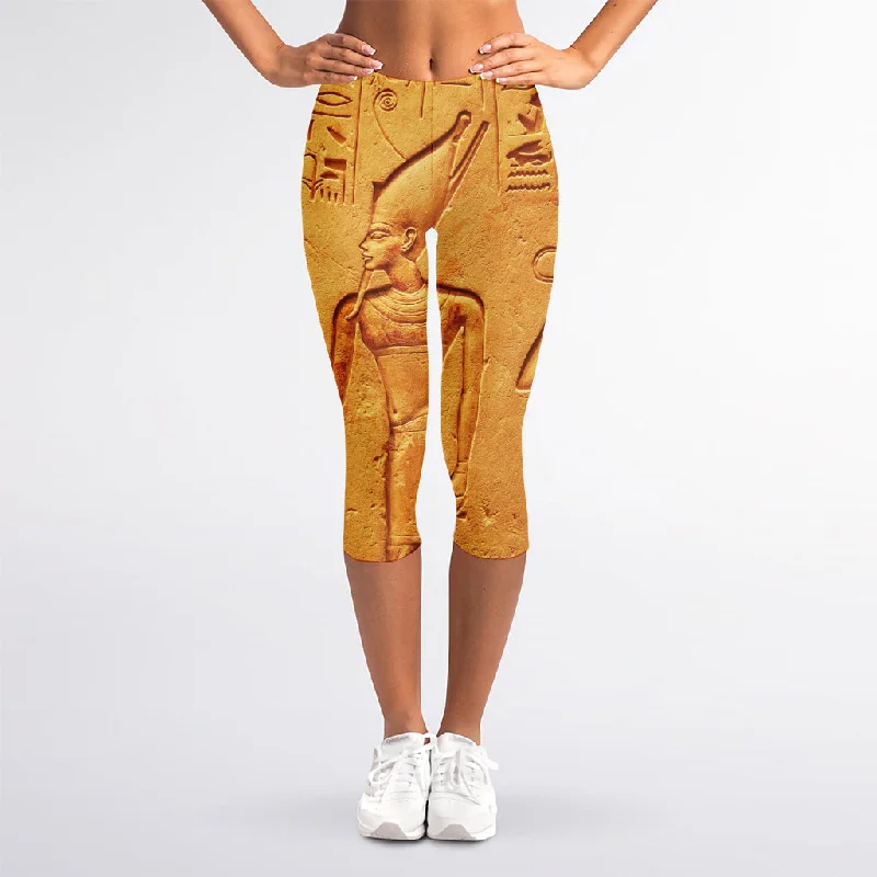 Ancient Egyptian Gods Print Women's Capri Leggings