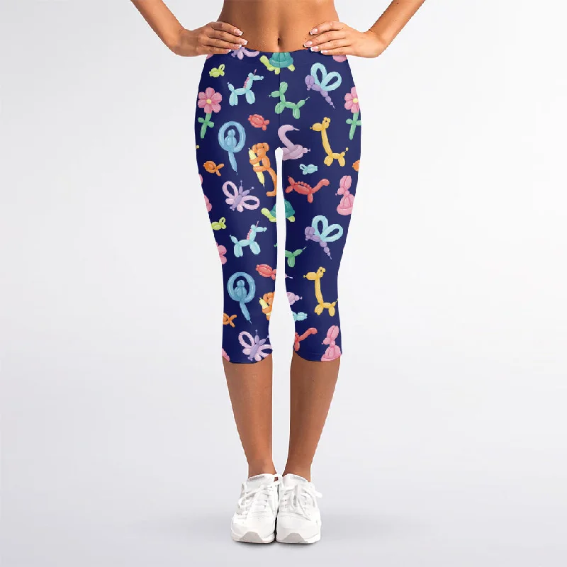 Animal Balloon Pattern Print Women's Capri Leggings